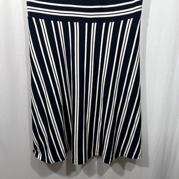 NWT $70 LOFT Plus [ 16 16W‎ ] Striped Wrap Back Flare Dress in Blue White #T1512 - Picture 11 of 15